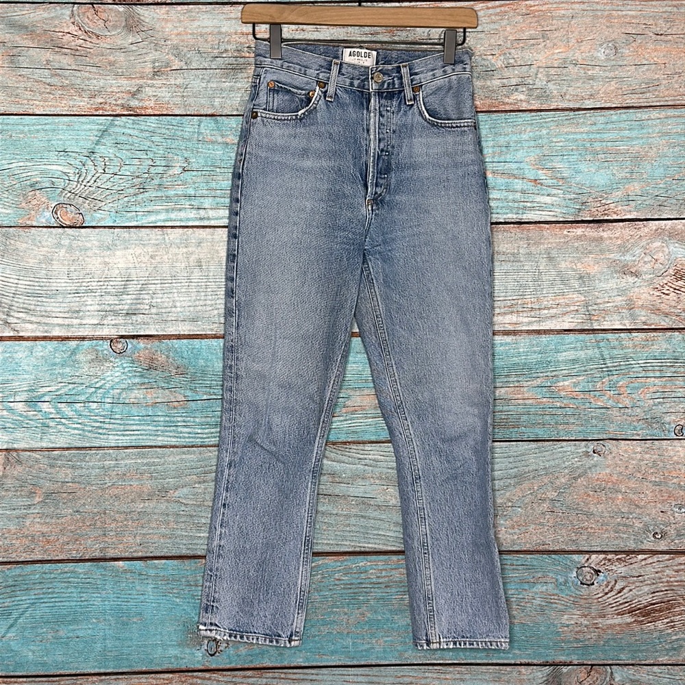 Agolde Women's High Rise Jeans - Light Blue